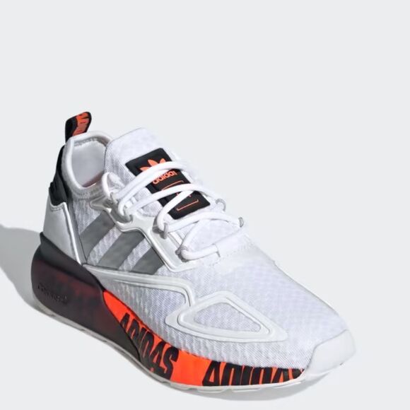 WOMENS ADIDAS ZX 2K BOOST SHOES Cloud White / Silver Metallic / Core Black 6.5 - Picture 1 of 14